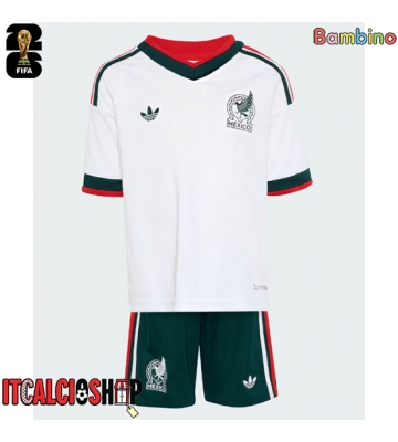 Messico Seconda Maglia Bambino Mondiali 2026 Manica Corta (+ Pantaloni corti)